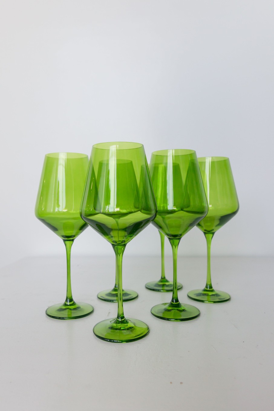 Glassware RH Signature Co. | Estelle Colored Wine Stemware - Set Of 6 {Forest Green}