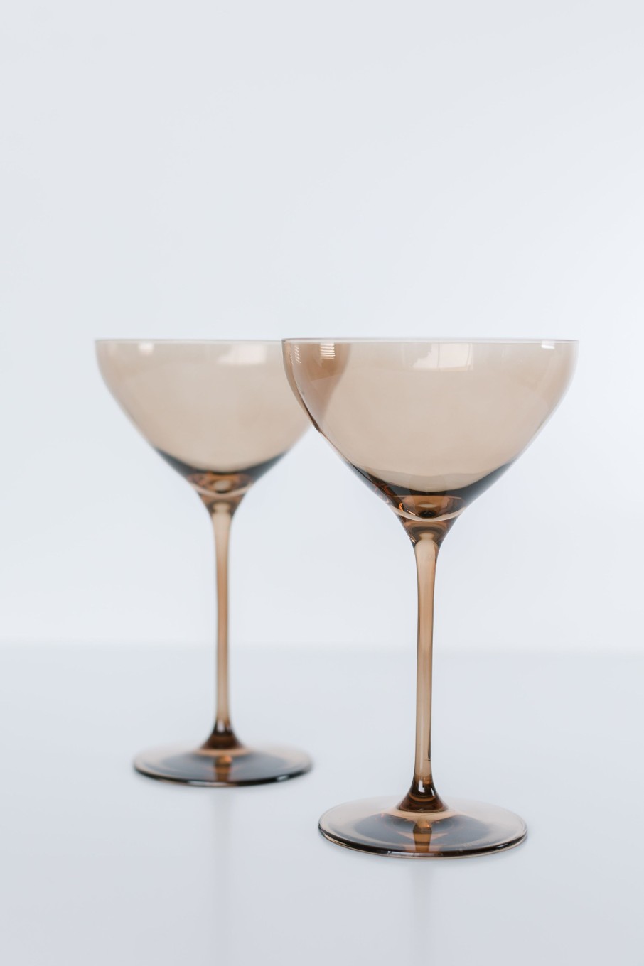 Glassware Estelle Colored Glass | Estelle Colored Martini Glass - Set Of 2 {Amber Smoke}