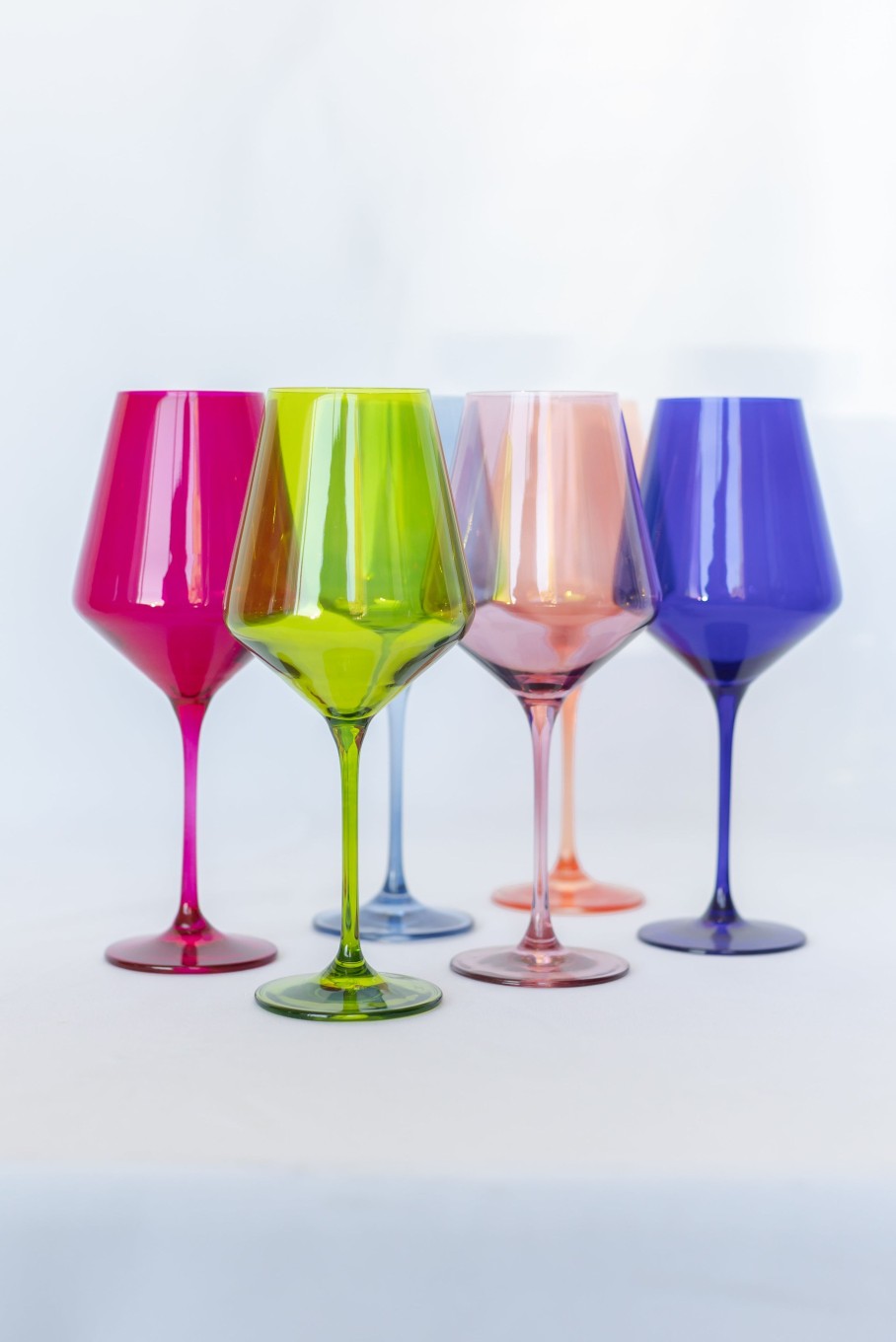 Glassware Estelle Colored Glass | Estelle Colored Wine Stemware - Set Of 6 {Mixed Set}