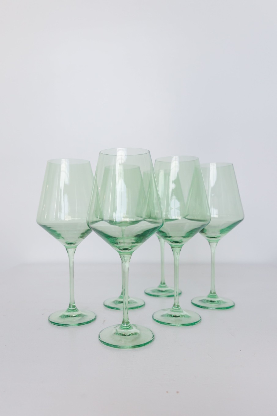 Glassware Estelle Colored Glass | Estelle Colored Wine Stemware - Set Of 6 {Mint Green}