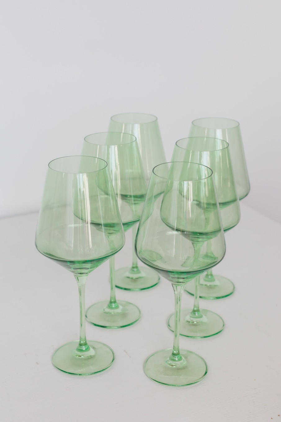 Glassware Estelle Colored Glass | Estelle Colored Wine Stemware - Set Of 6 {Mint Green}