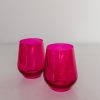 Glassware Estelle Colored Glass | Estelle Colored Wine Stemless - Set Of 2 {Viva Magenta (Our Fuchsia)}