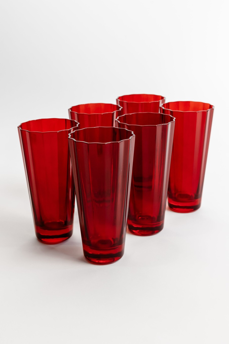 Glassware Estelle Colored Glass | Estelle Colored Sunday High Balls - Set Of 6 {Red}