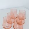 Glassware Estelle Colored Glass | Estelle Colored Wine Stemless - Set Of 6 {Coral Peach Pink}