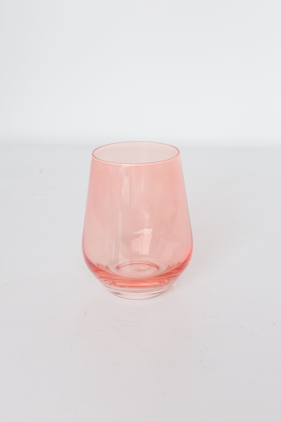 Glassware Estelle Colored Glass | Estelle Colored Wine Stemless - Set Of 6 {Coral Peach Pink}