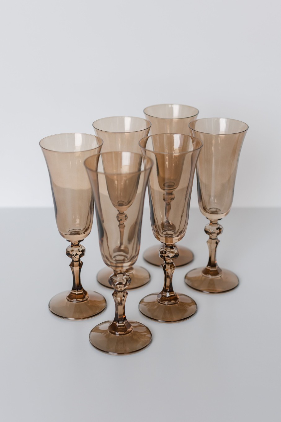 Glassware Estelle Colored Glass | Estelle Colored Regal Flute - Set Of 6 {Amber Smoke}