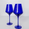 Glassware Estelle Colored Glass | Estelle Colored Wine Stemware - Set Of 2 {Royal Blue}