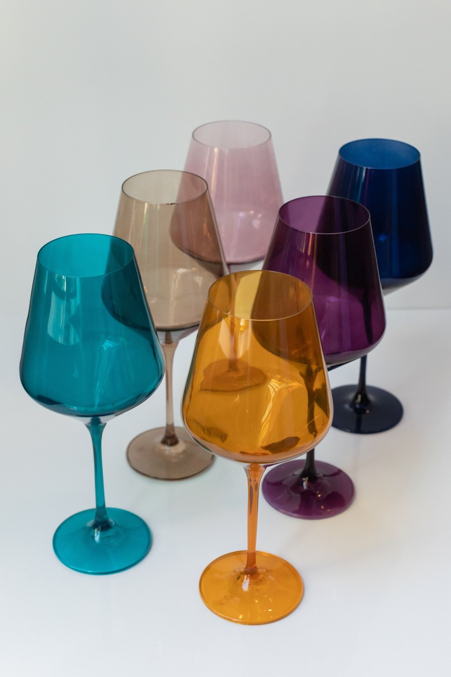 Glassware Estelle Colored Glass | Estelle Colored Wine Stemware - Set Of 6 {Fall Mixed Set}