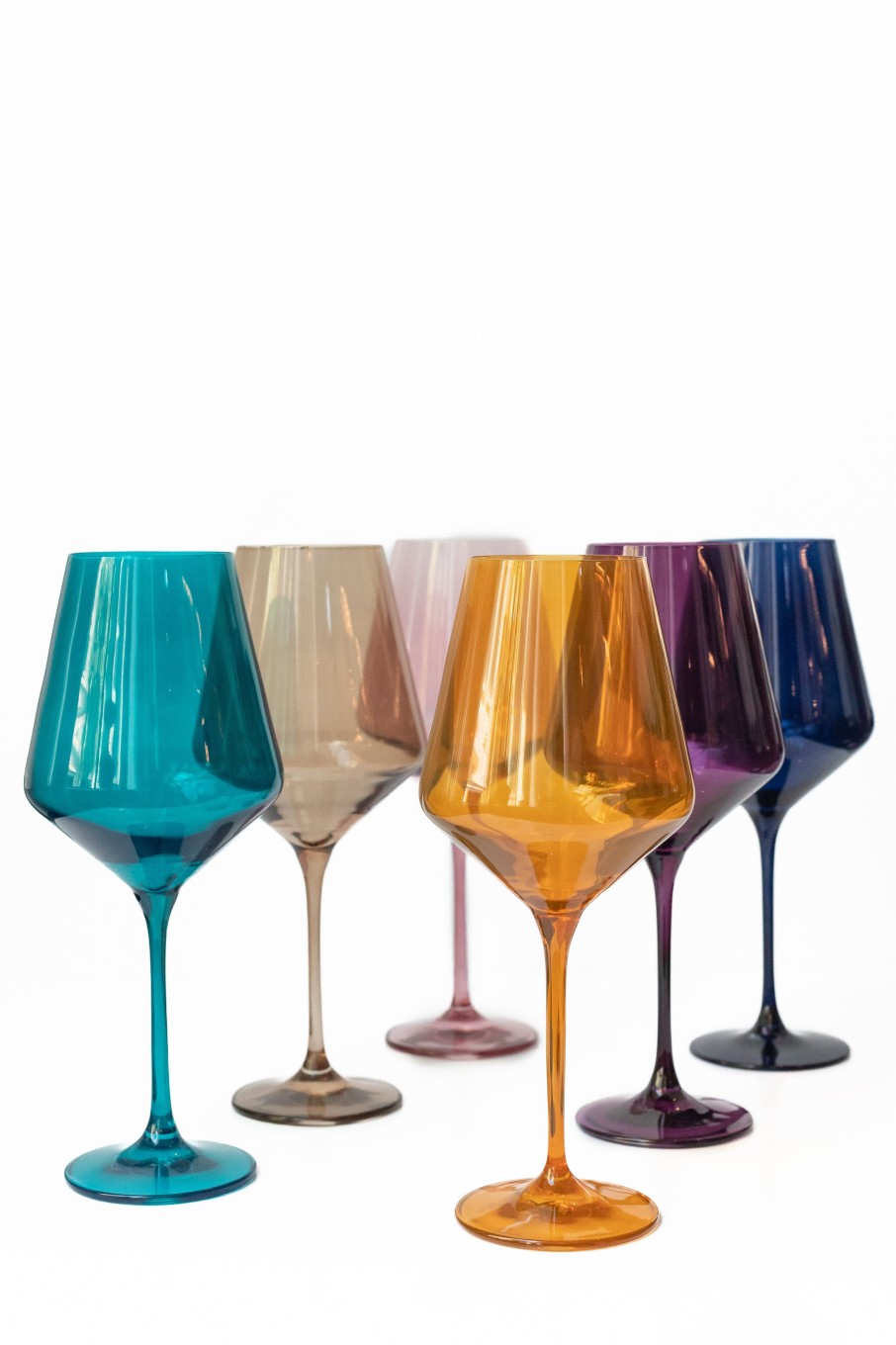 Glassware Estelle Colored Glass | Estelle Colored Wine Stemware - Set Of 6 {Fall Mixed Set}