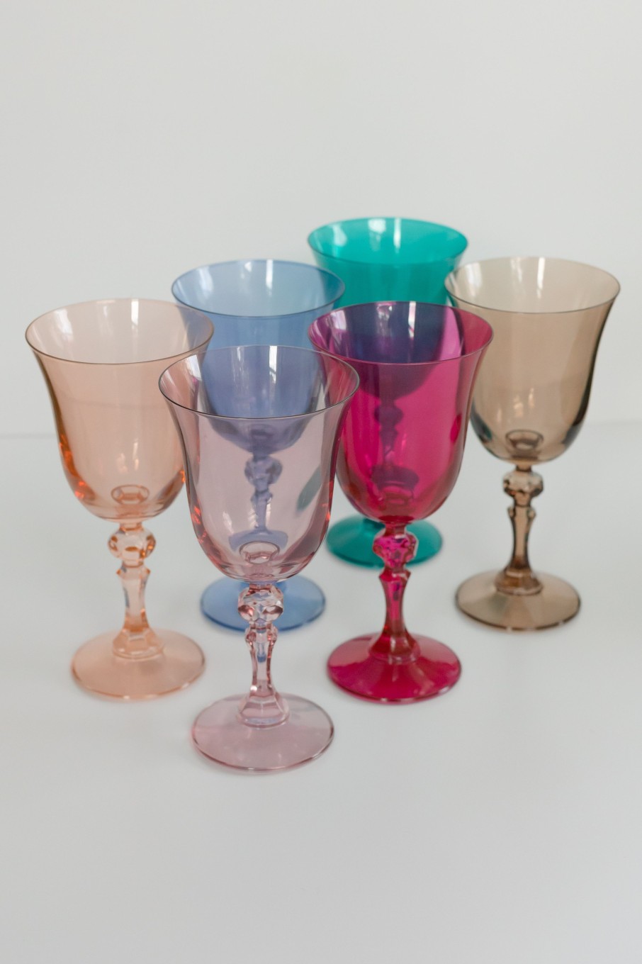 Glassware Estelle Colored Glass | Estelle Colored Regal Goblet - Set Of 6 {Pastel Mixed Set}