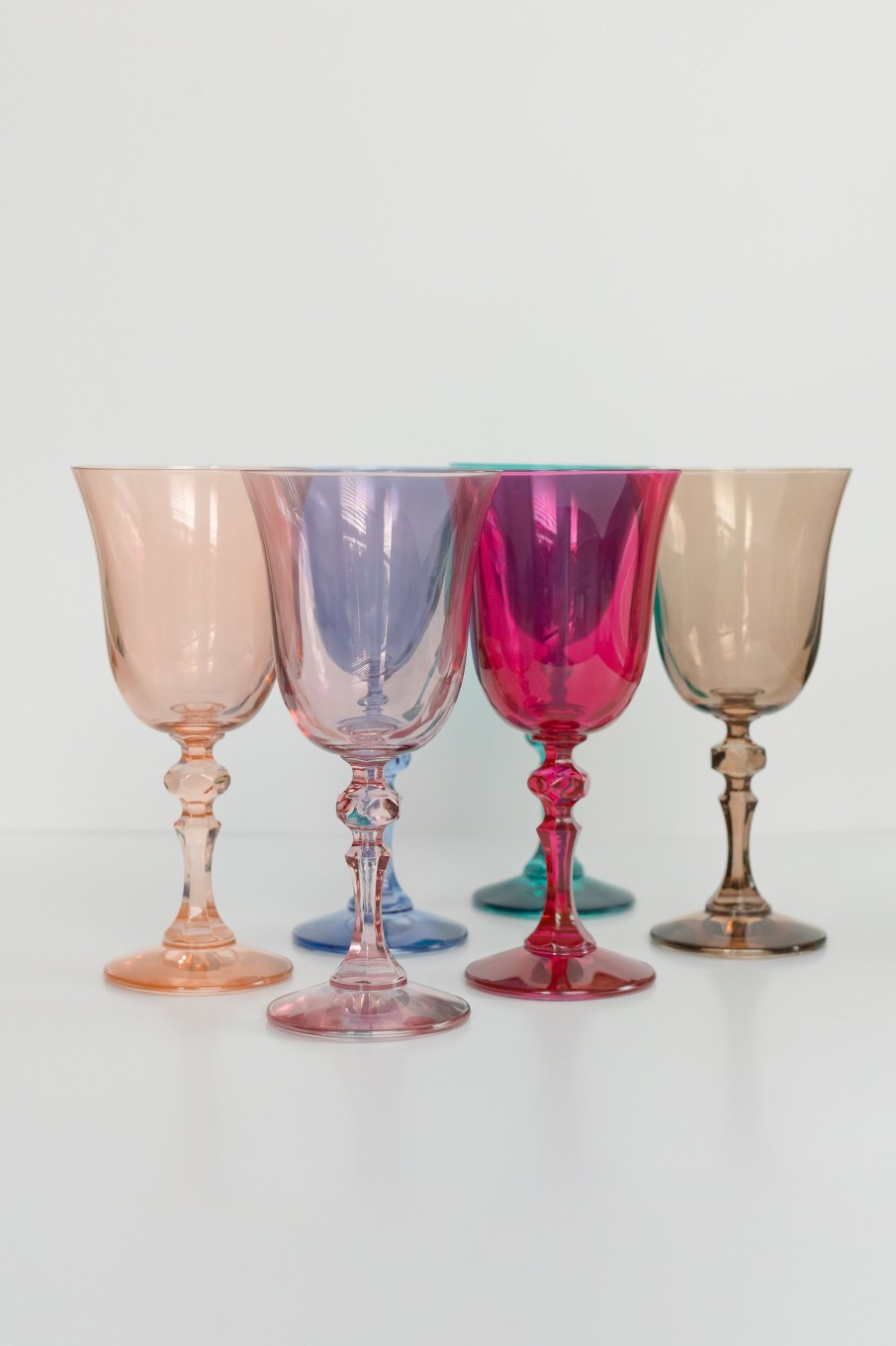 Glassware Estelle Colored Glass | Estelle Colored Regal Goblet - Set Of 6 {Pastel Mixed Set}