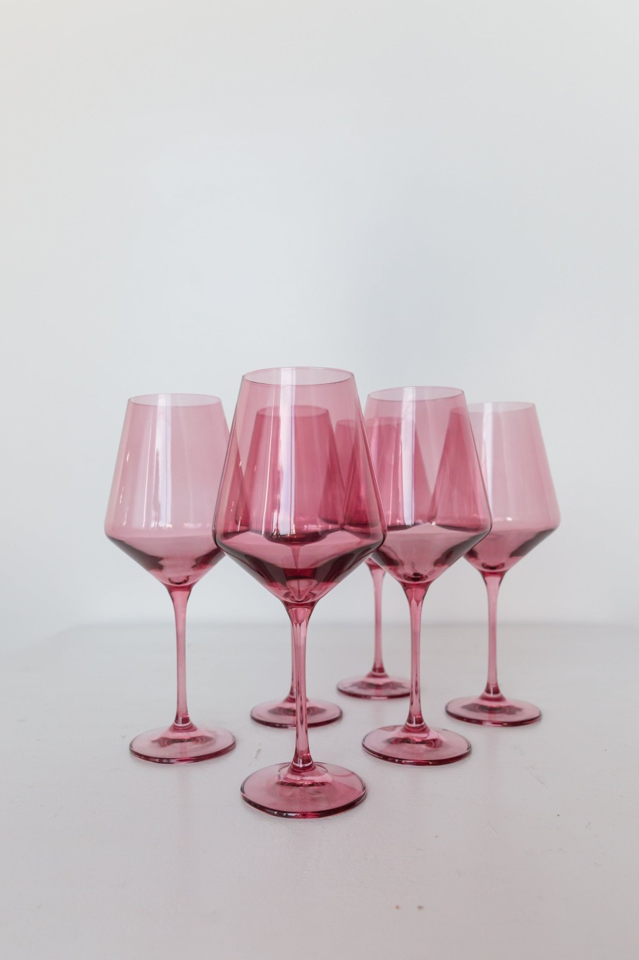 Glassware Estelle Colored Glass | Estelle Colored Wine Stemware - Set Of 6 {Rose}