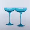 Glassware Estelle Colored Glass | Estelle Colored Champagne Coupe Stemware - Set Of 2 {Ocean Blue}