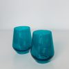 Glassware Estelle Colored Glass | Estelle Colored Wine Stemless - Set Of 2 {Teal}