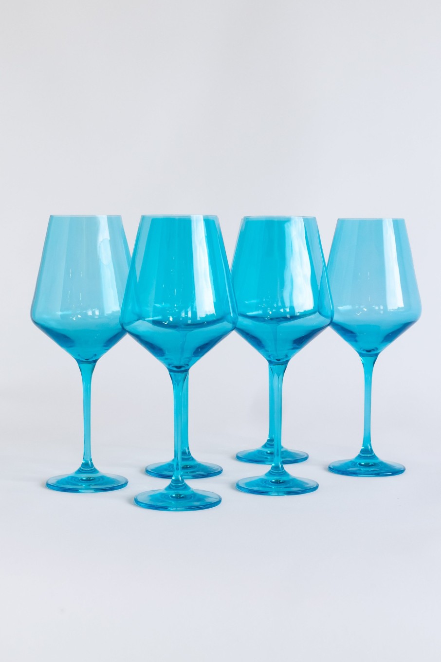 Glassware Estelle Colored Glass | Estelle Colored Wine Stemware - Set Of 6 {Ocean Blue}