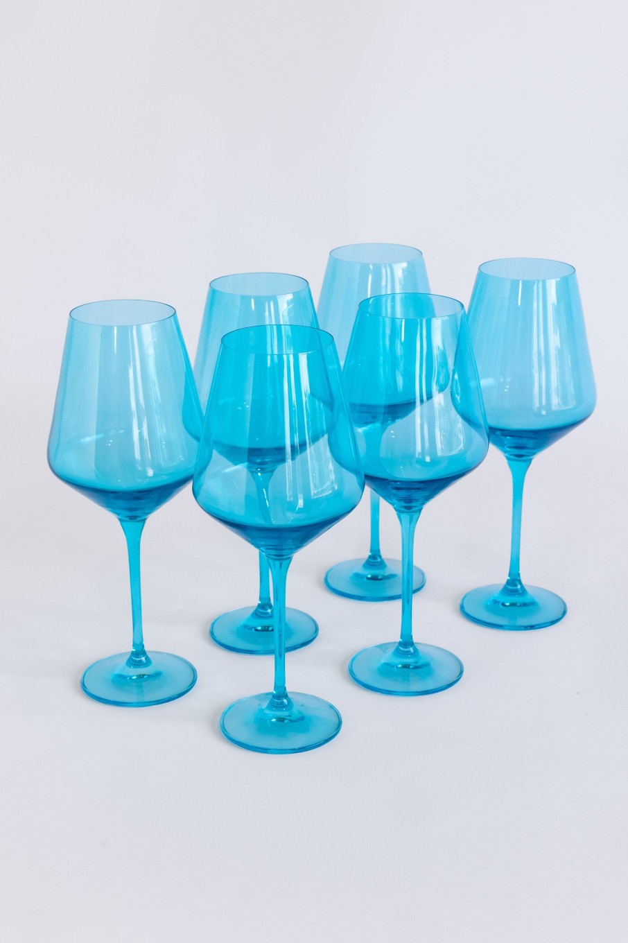 Glassware Estelle Colored Glass | Estelle Colored Wine Stemware - Set Of 6 {Ocean Blue}