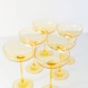 Glassware Estelle Colored Glass | Estelle Colored Champagne Coupe Stemware - Set Of 6 {Yellow}