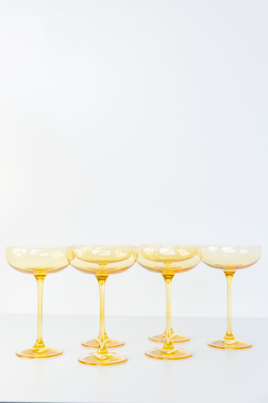 Glassware Estelle Colored Glass | Estelle Colored Champagne Coupe Stemware - Set Of 6 {Yellow}