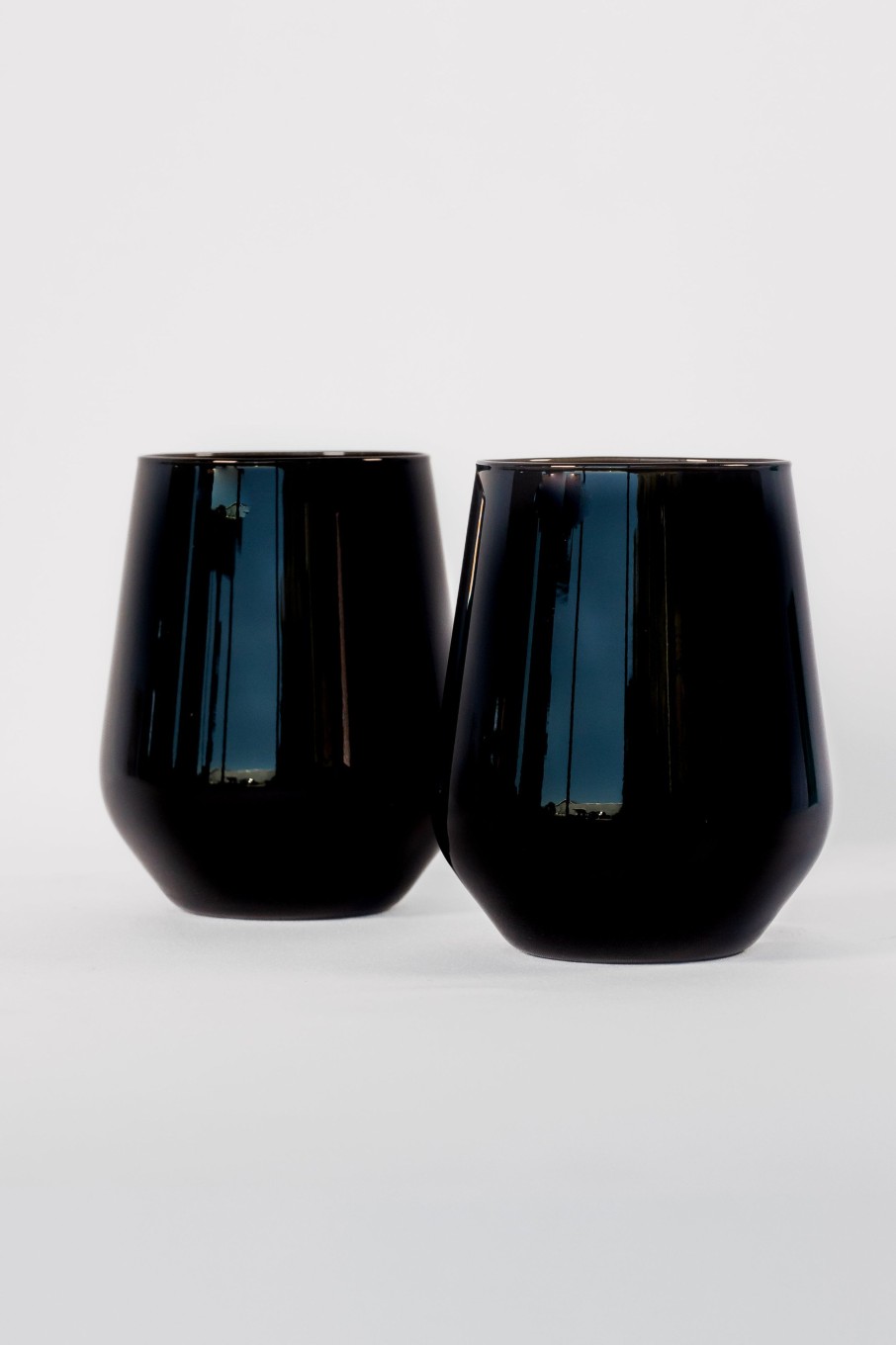 Glassware Estelle Colored Glass | Estelle Colored Wine Stemless - Set Of 2 {Black}