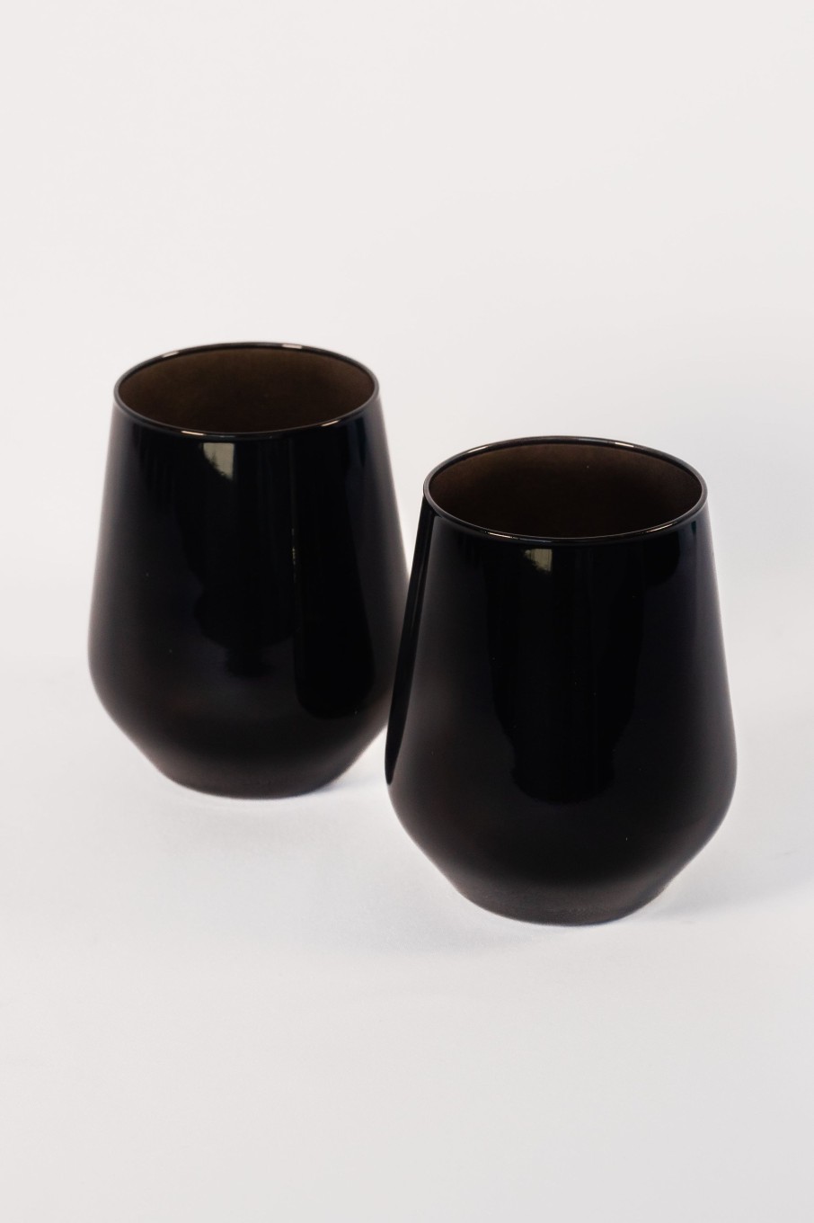 Glassware Estelle Colored Glass | Estelle Colored Wine Stemless - Set Of 2 {Black}