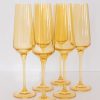 Glassware Estelle Colored Glass | Estelle Colored Champagne Flute - Set Of 6 {Yellow}