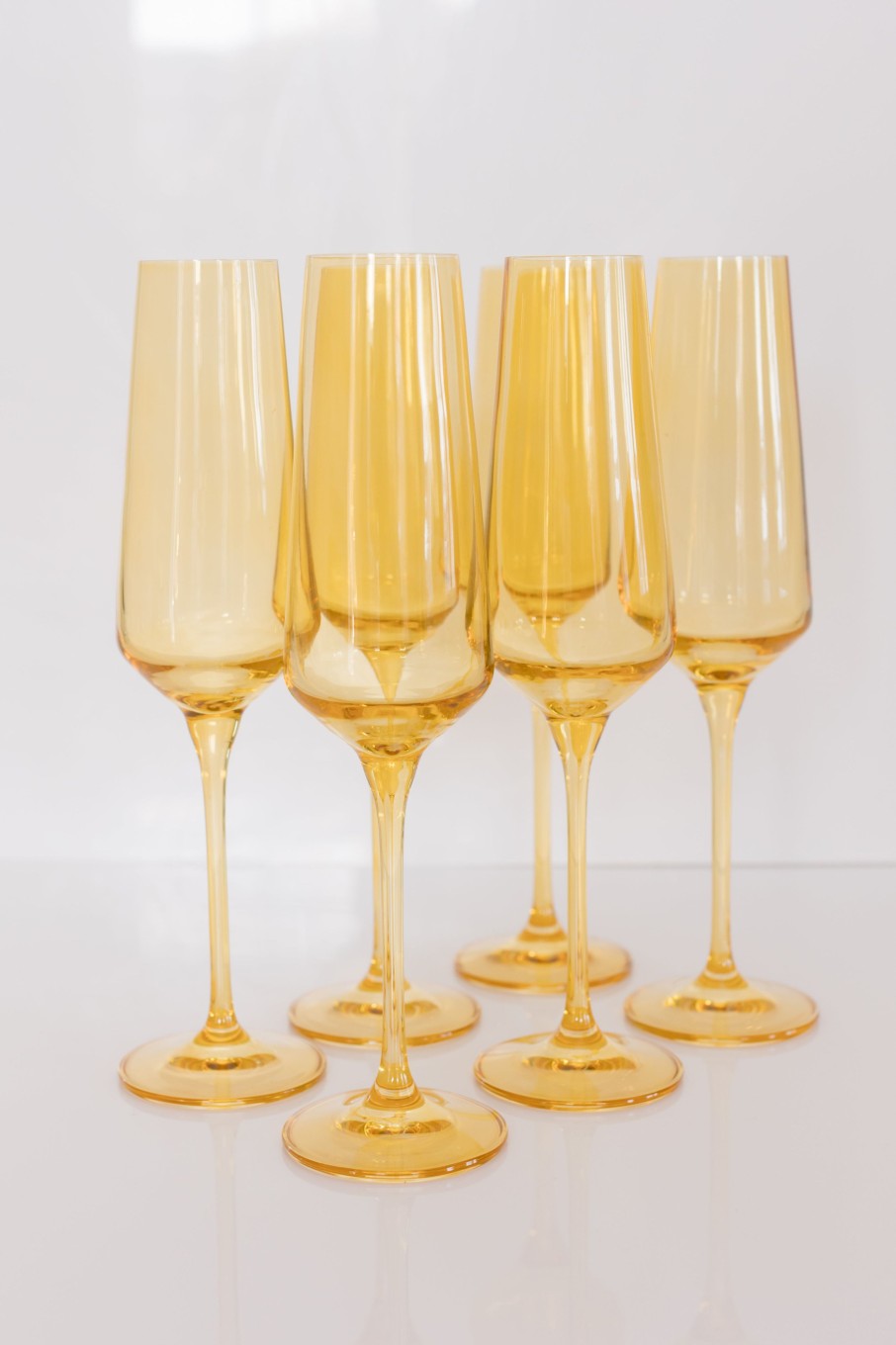 Glassware Estelle Colored Glass | Estelle Colored Champagne Flute - Set Of 6 {Yellow}