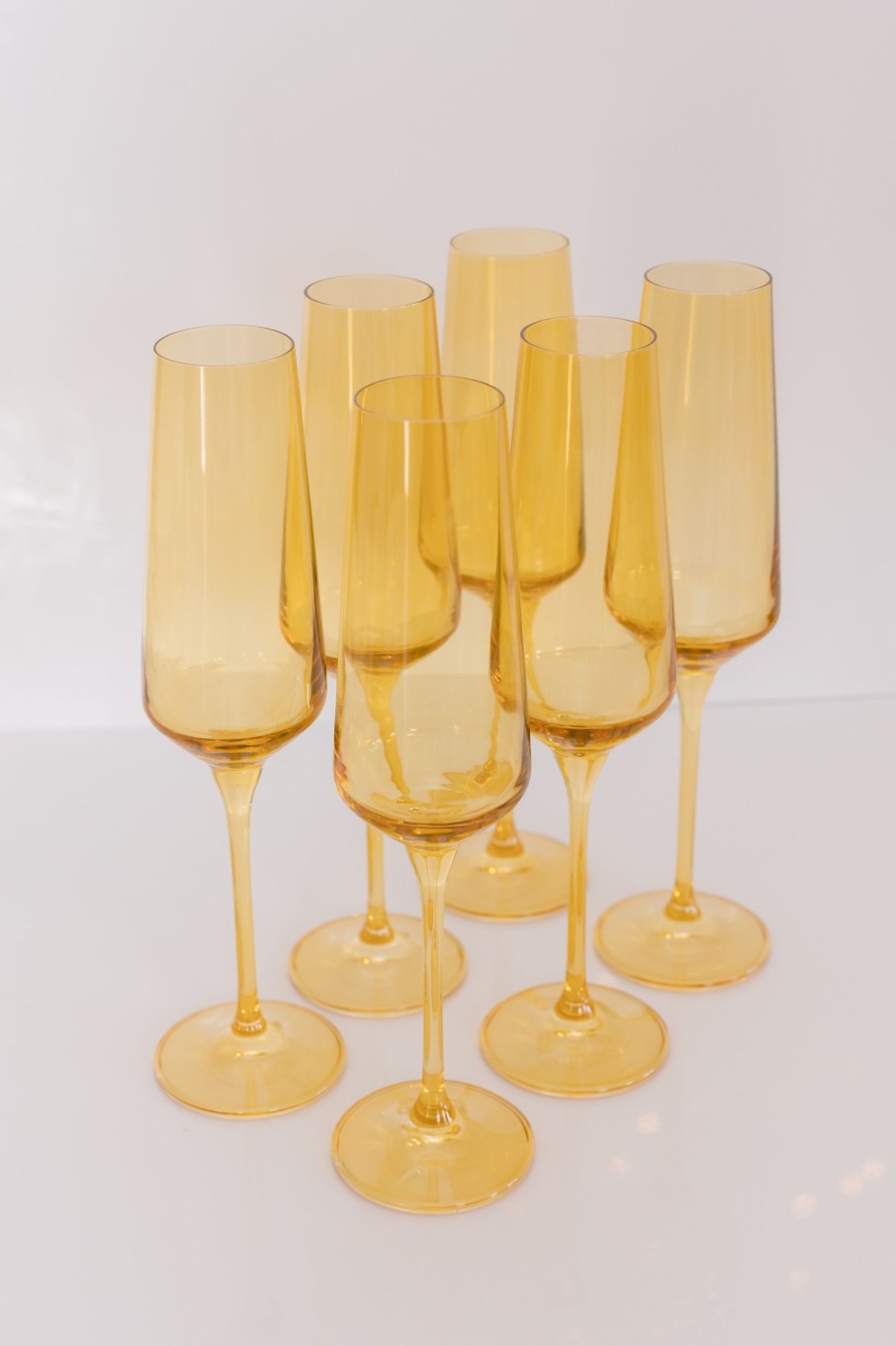 Glassware Estelle Colored Glass | Estelle Colored Champagne Flute - Set Of 6 {Yellow}