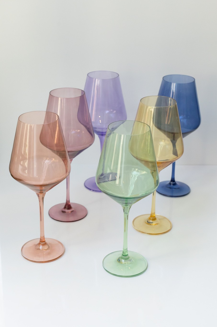 Glassware Estelle Colored Glass | Estelle Colored Wine Stemware - Set Of 6 {Pastel Mixed Set}