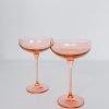 Glassware Estelle Colored Glass | Estelle Colored Champagne Coupe Stemware - Set Of 2 {Blush Pink}