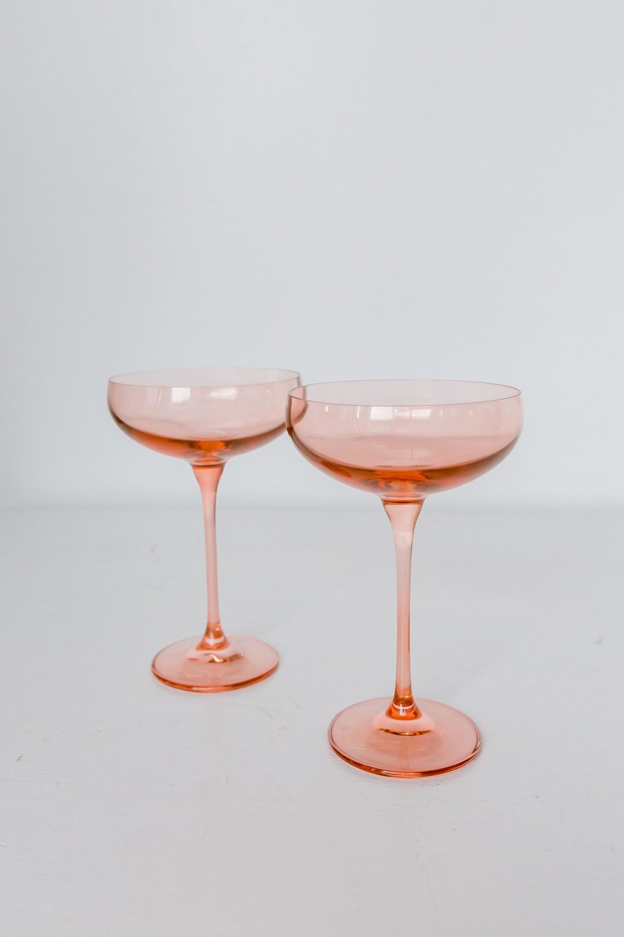 Glassware Estelle Colored Glass | Estelle Colored Champagne Coupe Stemware - Set Of 2 {Blush Pink}