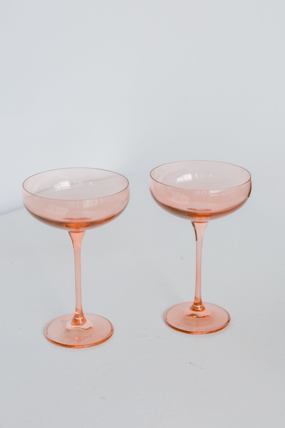 Glassware Estelle Colored Glass | Estelle Colored Champagne Coupe Stemware - Set Of 2 {Blush Pink}