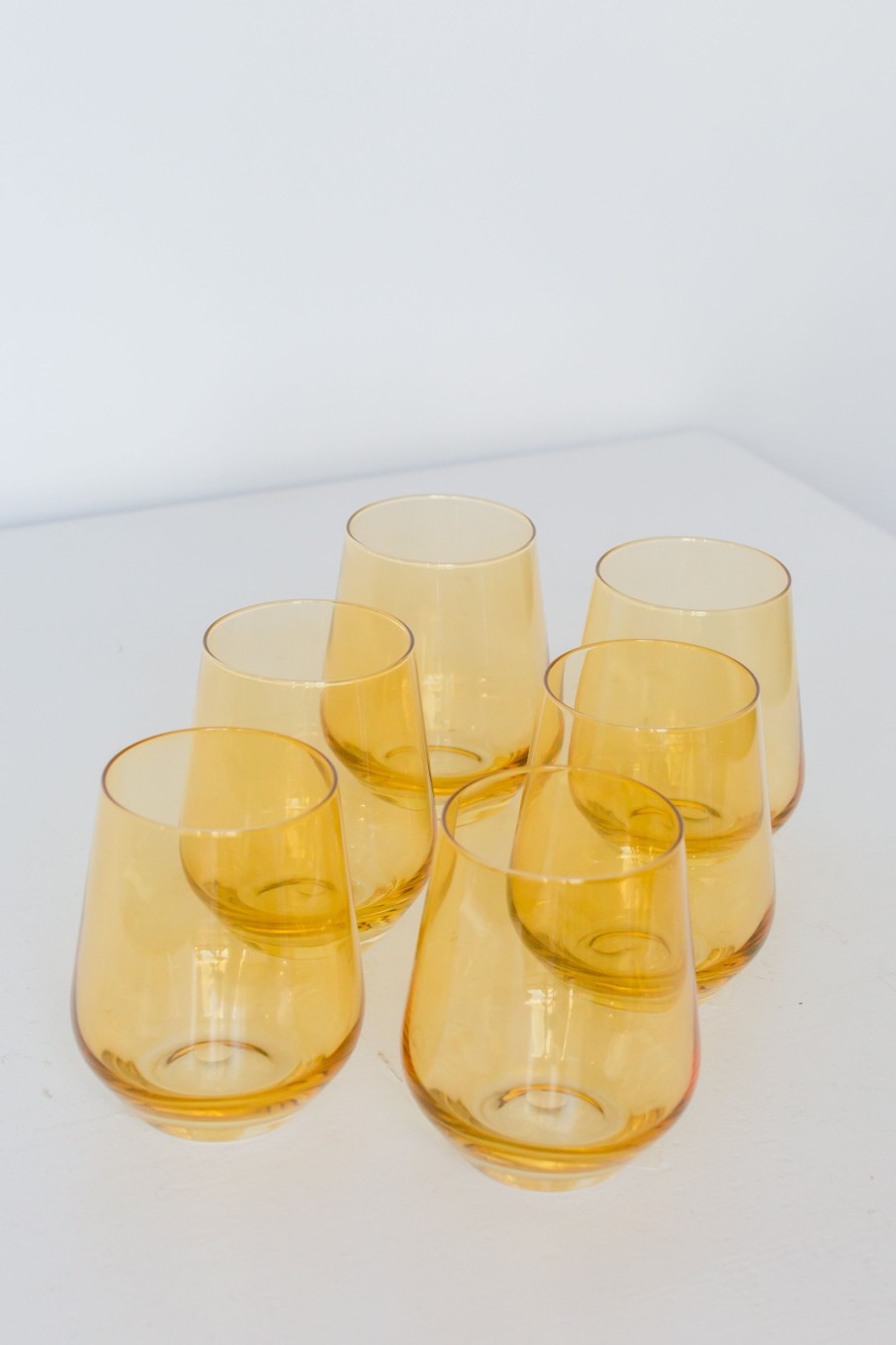 Glassware Estelle Colored Glass | Estelle Colored Wine Stemless - Set Of 6 {Yellow}