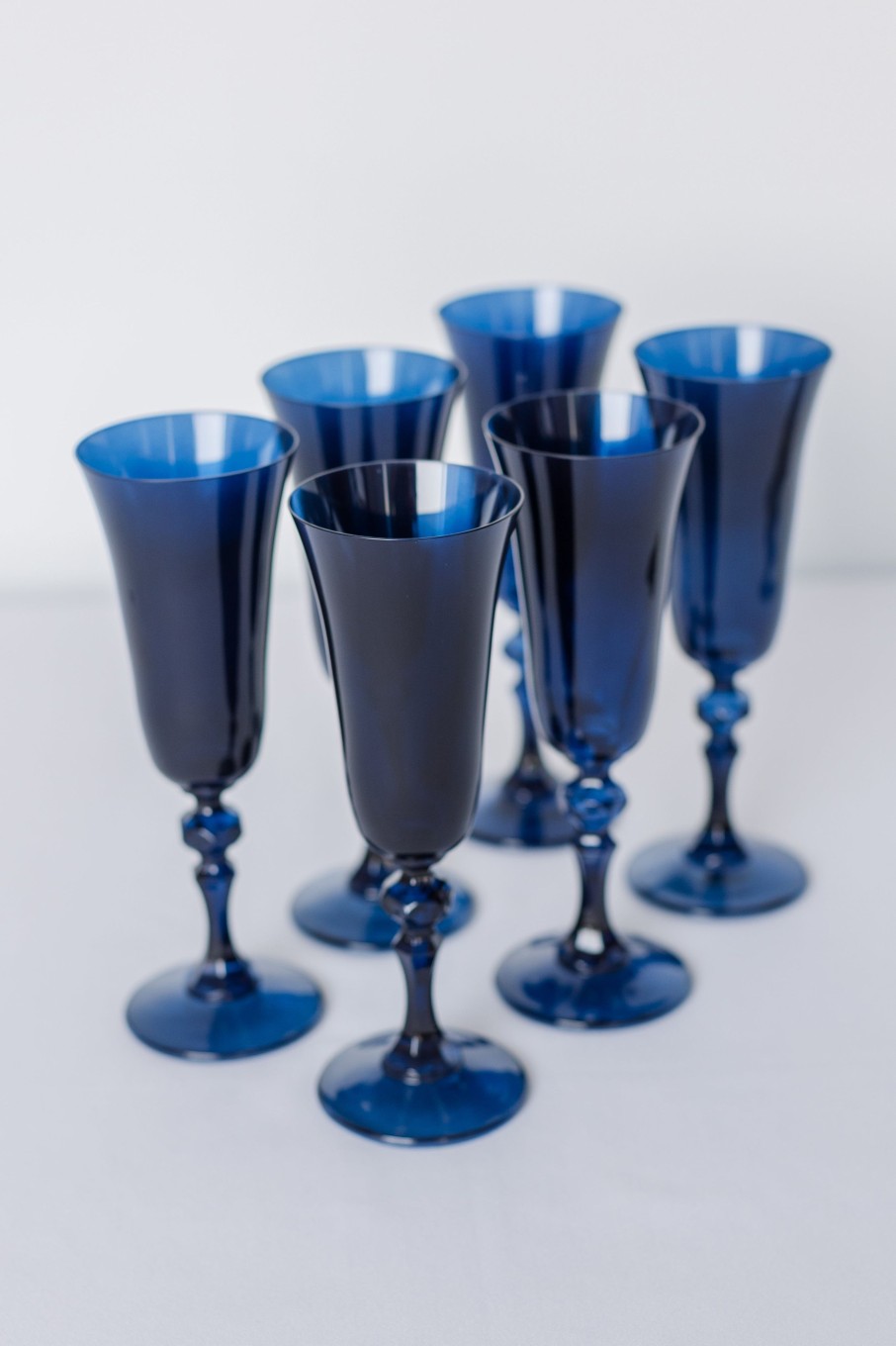 Glassware Estelle Colored Glass | Estelle Colored Regal Flute - Set Of 6 {Midnight Blue}