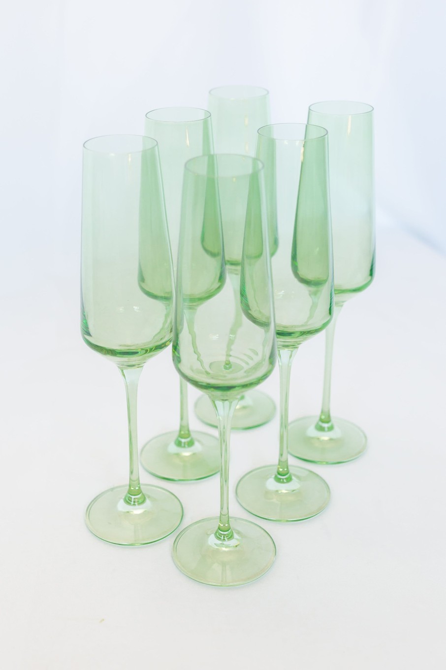 Glassware Estelle Colored Glass | Estelle Colored Champagne Flute - Set Of 6 {Mint Green}