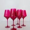 Glassware Estelle Colored Glass | Estelle Colored Wine Stemware - Set Of 6 {Viva Magenta (Our Fuchsia)}