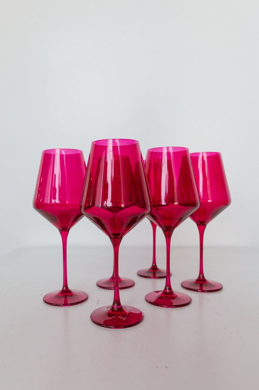 Glassware Estelle Colored Glass | Estelle Colored Wine Stemware - Set Of 6 {Viva Magenta (Our Fuchsia)}