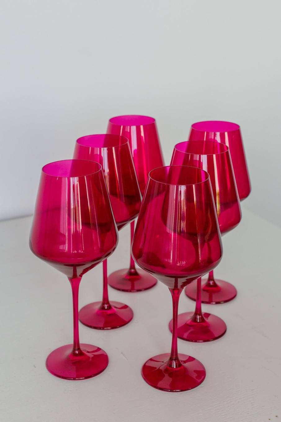 Glassware Estelle Colored Glass | Estelle Colored Wine Stemware - Set Of 6 {Viva Magenta (Our Fuchsia)}