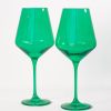 Glassware Estelle Colored Glass | Estelle Colored Wine Stemware - Set Of 2 {Kelly Green}