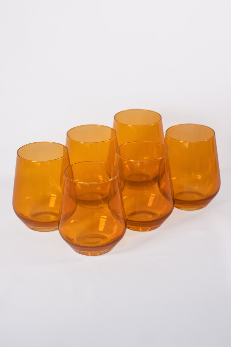 Glassware Estelle Colored Glass | Estelle Colored Wine Stemless - Set Of 6 {Butterscotch}