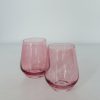 Glassware Estelle Colored Glass | Estelle Colored Wine Stemless - Set Of 2 {Rose}