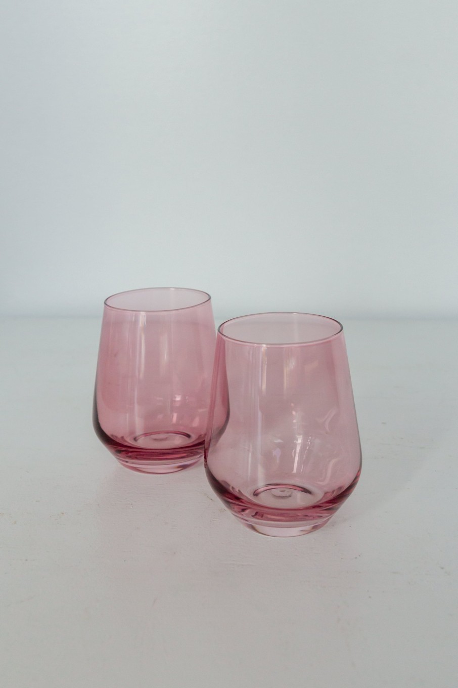 Glassware Estelle Colored Glass | Estelle Colored Wine Stemless - Set Of 2 {Rose}