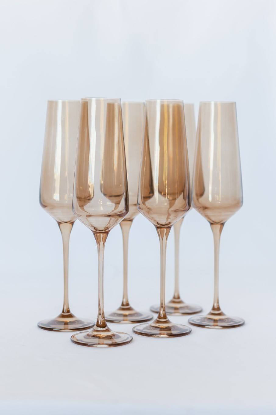 Glassware Estelle Colored Glass | Estelle Colored Champagne Flute - Set Of 6 {Amber Smoke}