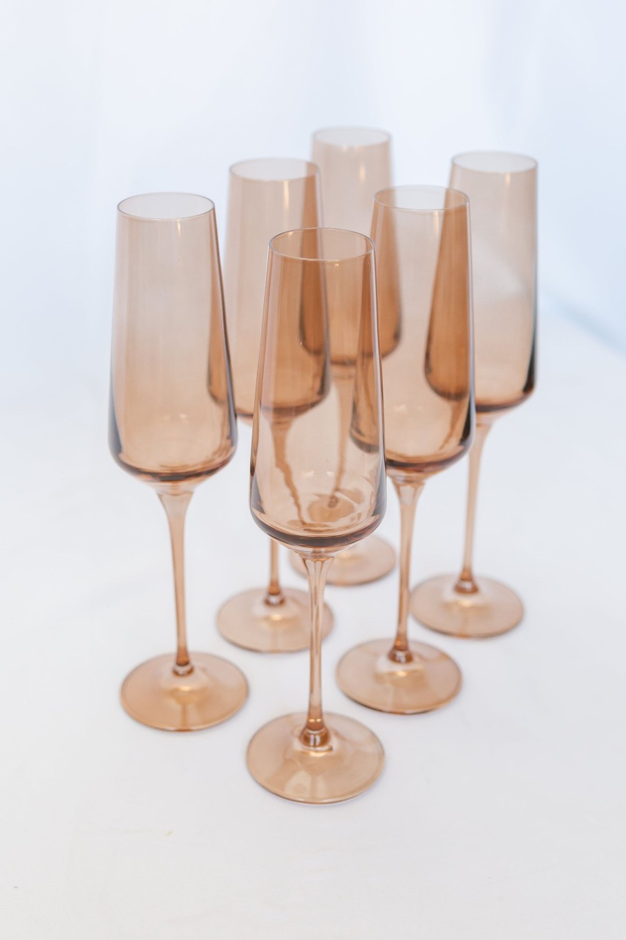 Glassware Estelle Colored Glass | Estelle Colored Champagne Flute - Set Of 6 {Amber Smoke}