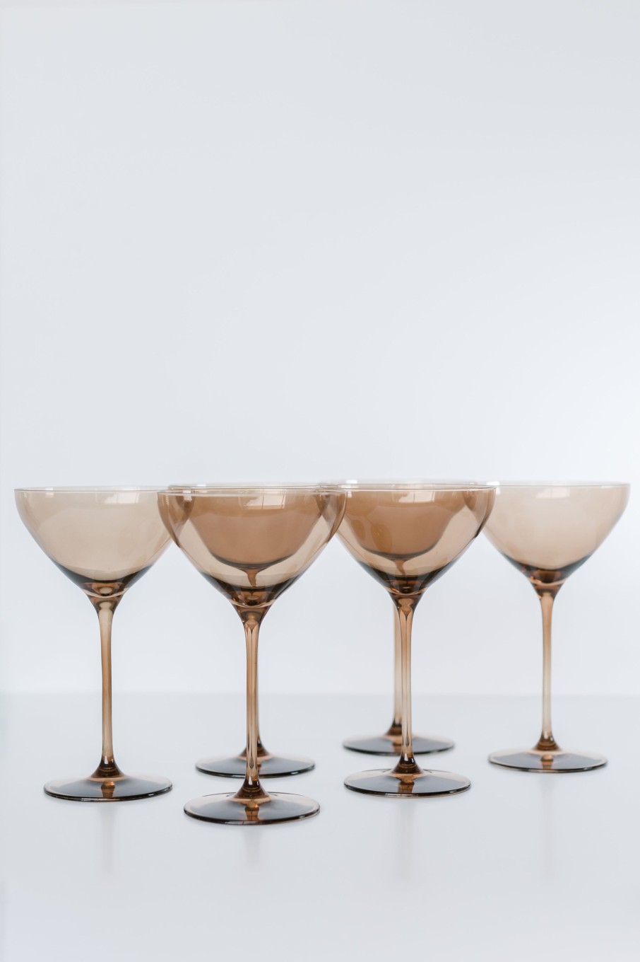 Glassware Estelle Colored Glass | Estelle Colored Martini Glass - Set Of 6 {Amber Smoke}