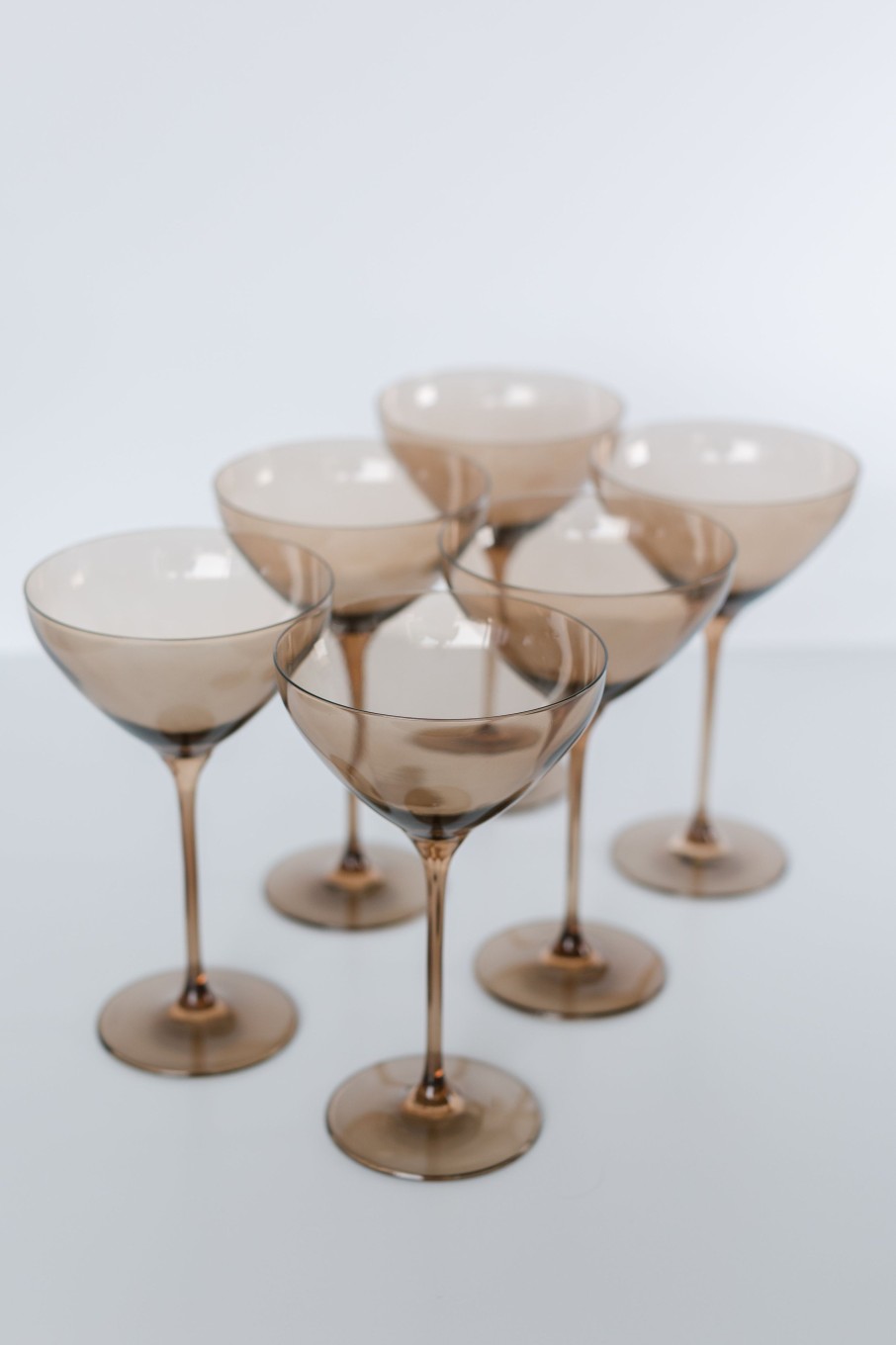 Glassware Estelle Colored Glass | Estelle Colored Martini Glass - Set Of 6 {Amber Smoke}