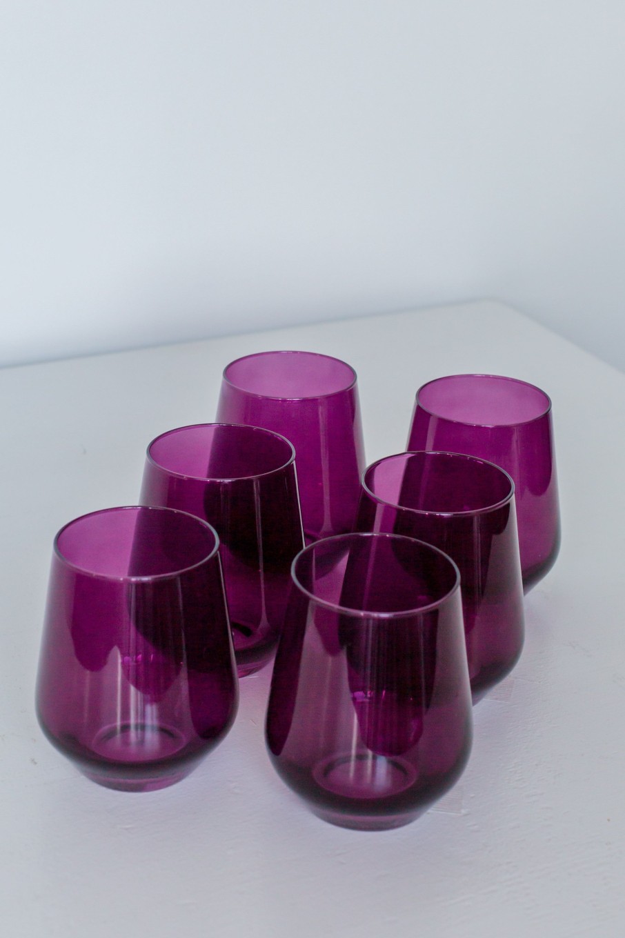 Glassware Estelle Colored Glass | Estelle Colored Wine Stemless - Set Of 6 {Amethyst}