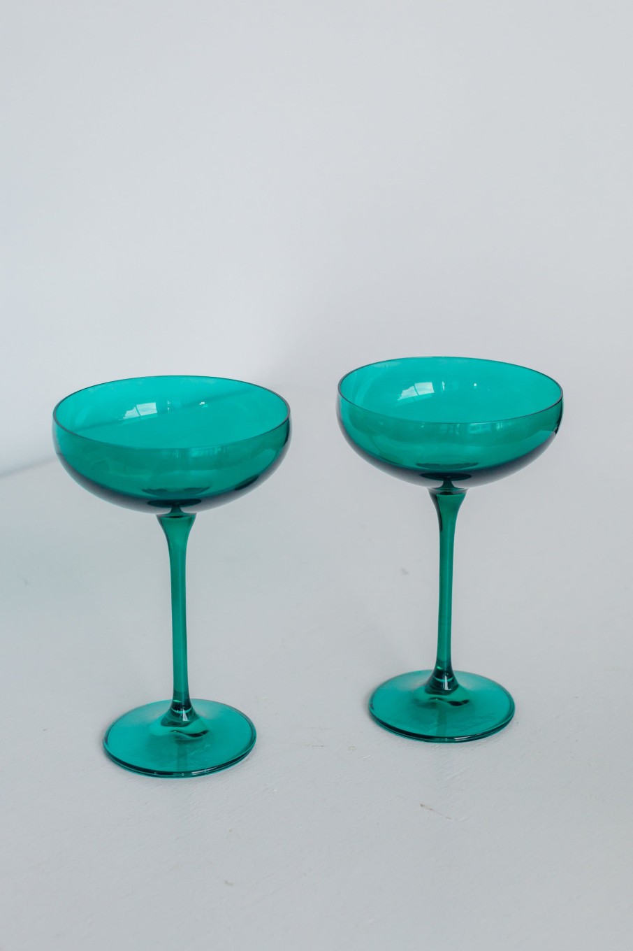 Glassware Estelle Colored Glass | Estelle Colored Champagne Coupe Stemware - Set Of 2 {Emerald Green}