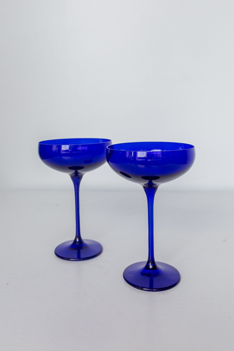 Glassware Estelle Colored Glass | Estelle Colored Champagne Coupe Stemware - Set Of 2 {Royal Blue}