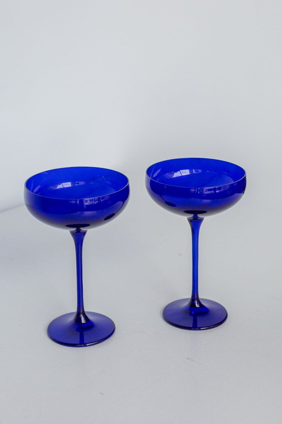 Glassware Estelle Colored Glass | Estelle Colored Champagne Coupe Stemware - Set Of 2 {Royal Blue}