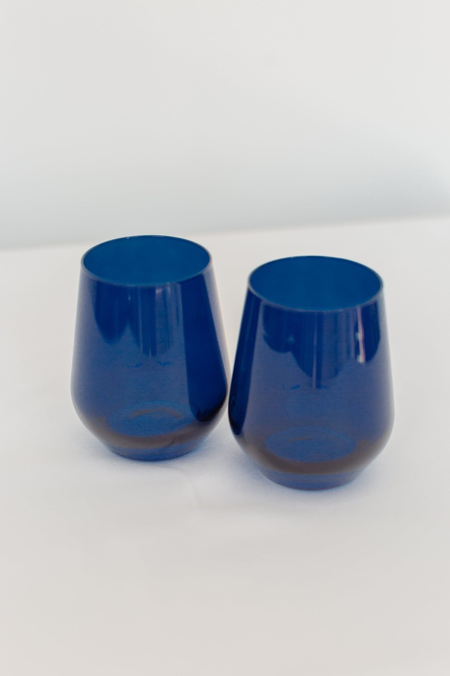 Glassware Estelle Colored Glass | Estelle Colored Wine Stemless - Set Of 2 {Midnight Blue}